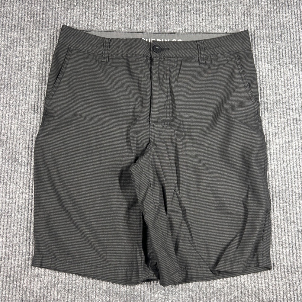 Mossimo Supply Co Shorts Men's 34 Gray Striped Flat Front Skater Streetwear